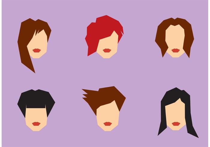 Free Women Hairstyle Vector set