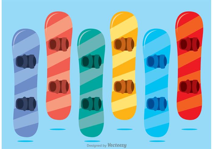 Colorido Pack Snowboard Vector