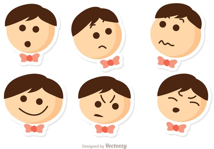 Niños Emociones Vector Pack