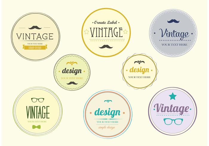 Hip Vintage Badge Set  vector