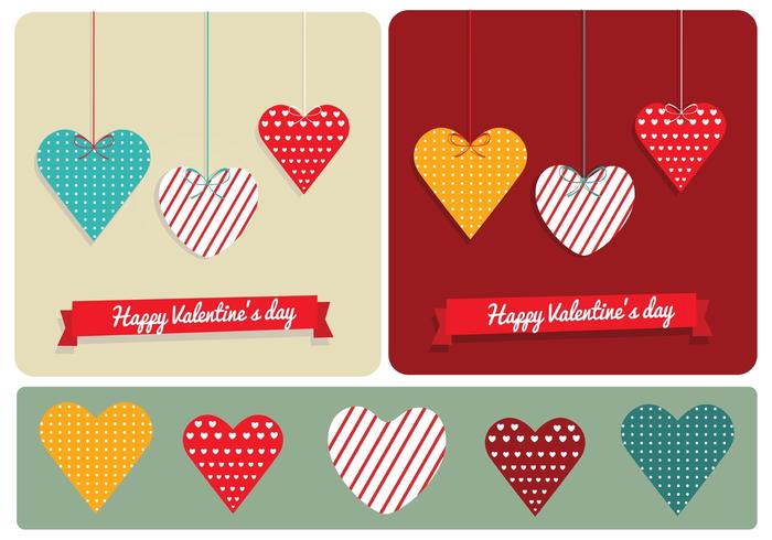 Corazones estampados para el día de San Valentín vector