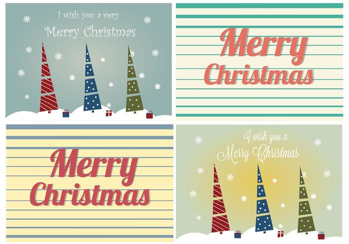 Retro Christmas Card Vectors Retro Christmas Card Vectors