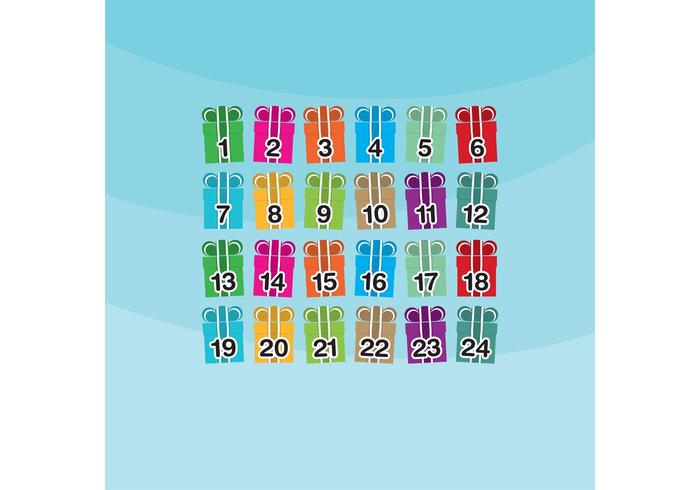 Christmas Gift Advent Calendar Vector