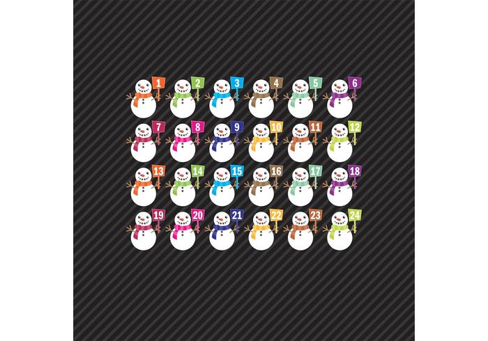 Snowman Advent Calendar  vector