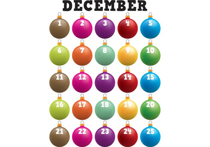 Xmas Ornament Advent Calendar  vector