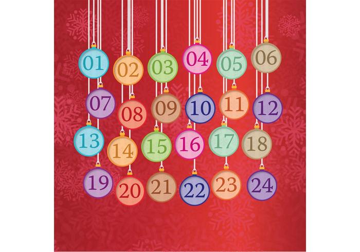 Hanging Christmas Ornament Advent Calendar  vector