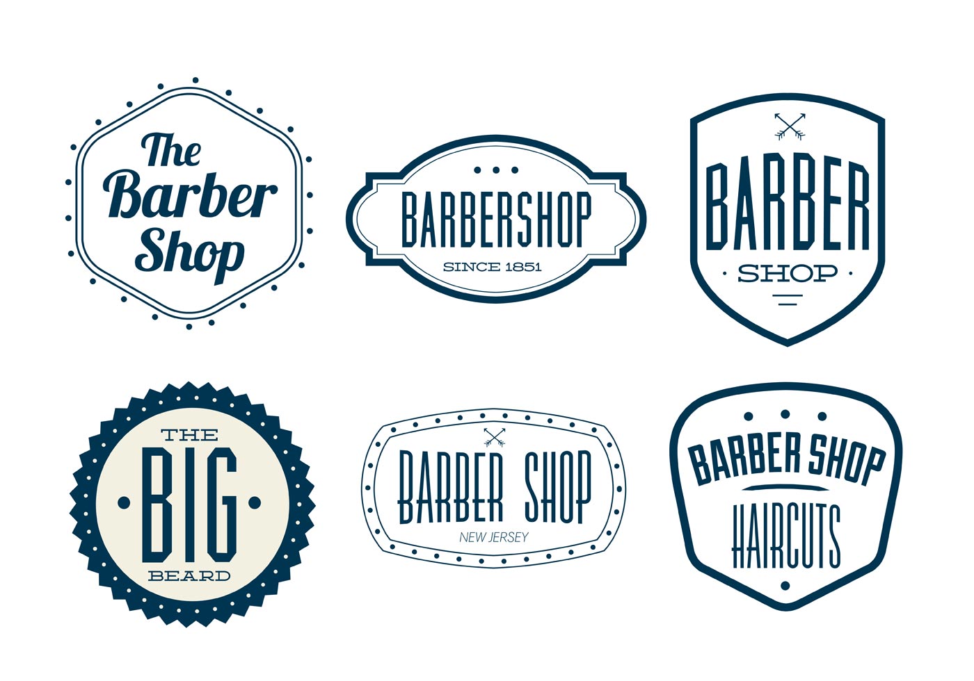 Vintage Barber Shop Labels - Download Free Vector Art 