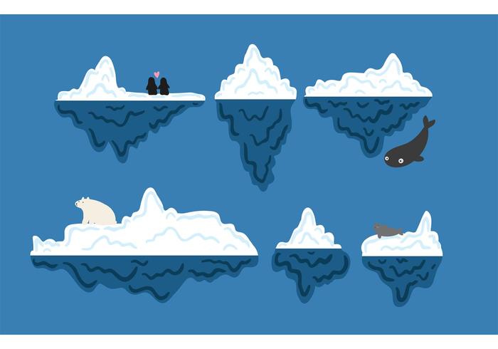 Free Iceberg Underwater Vector Set