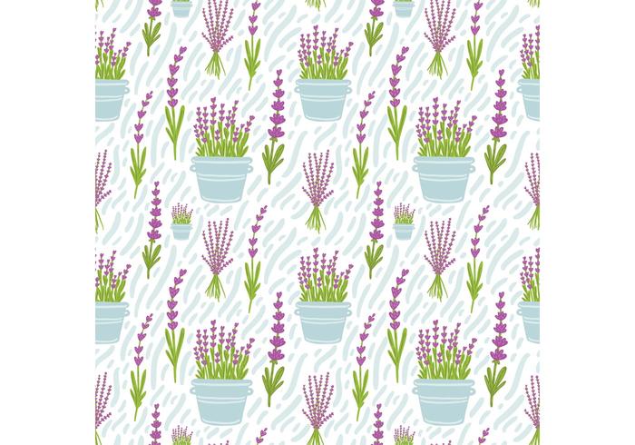 Free Lavender Flower Seamless Pattern Vector