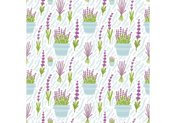 Free Lavender Flower Seamless Pattern Vector