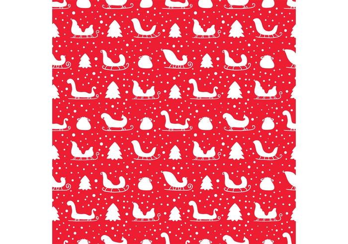 Santa's Sleigh Seamless Pattern vector