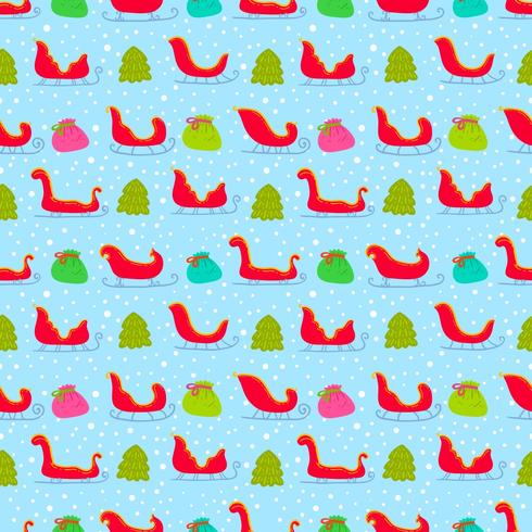 Colorful Santa's Sleigh Vector Seamless Pattern Colorful Santa's Sleigh Vector Seamless Pattern