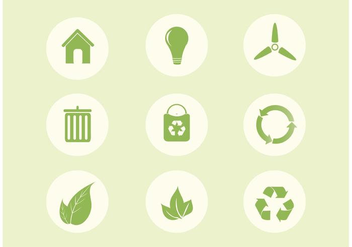 Conjunto de iconos de ecología de vector libre