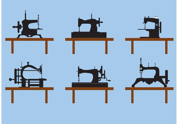 Collection of Vintage Sewing Machine Vectors 