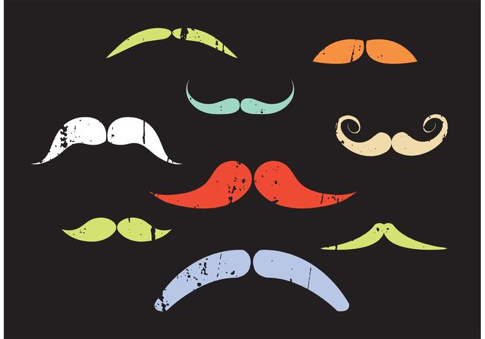 Vector Conjunto de bigotes de colores