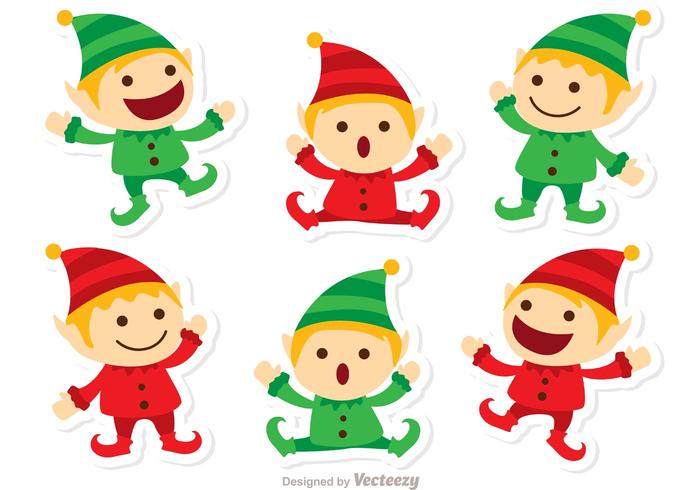 Santas Elves Pack Vector de Navidad