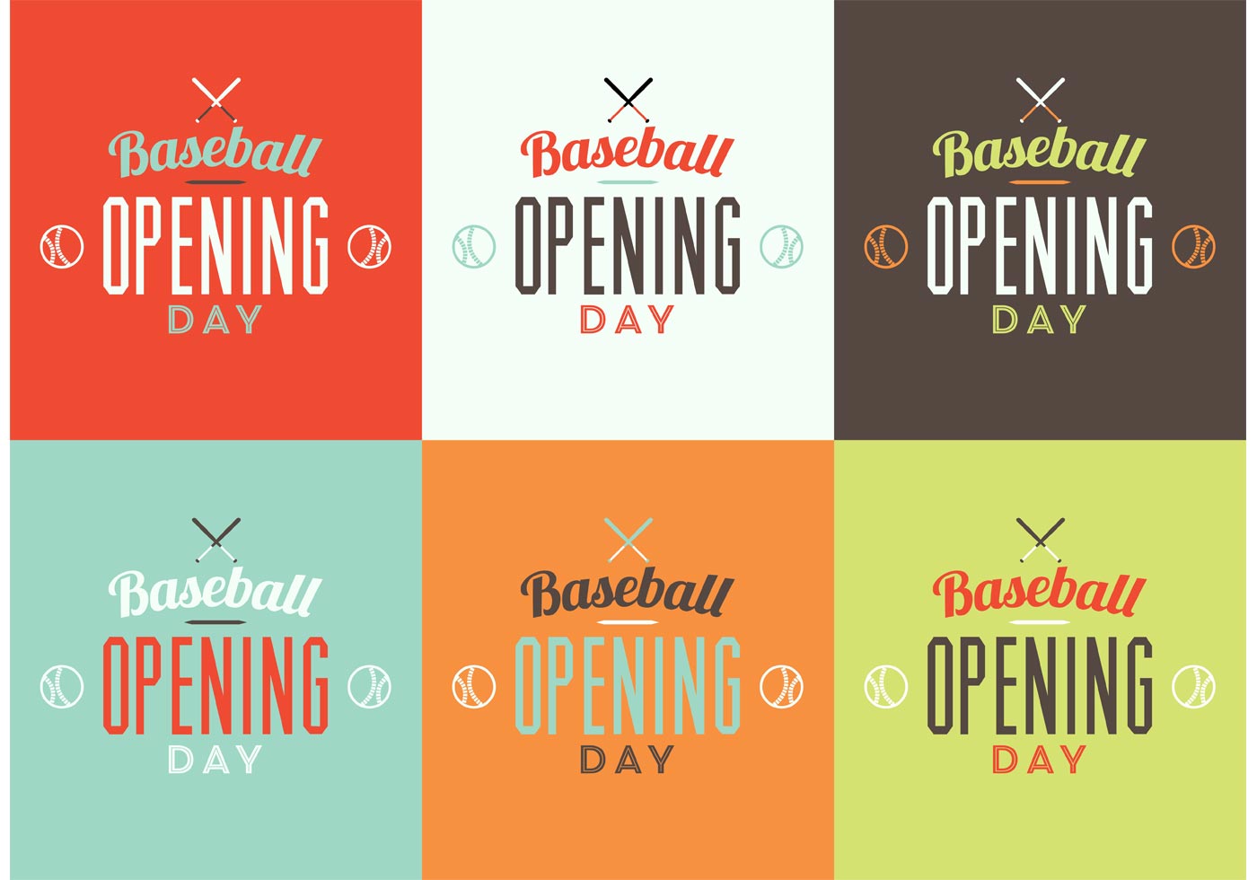 Baseball Opening Day Logo Set 83926 Vector Art at Vecteezy