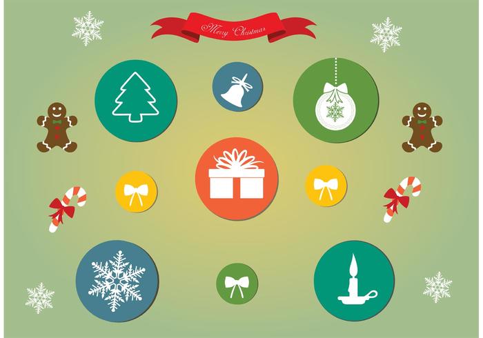 Conjunto de iconos de Navidad Vector libre