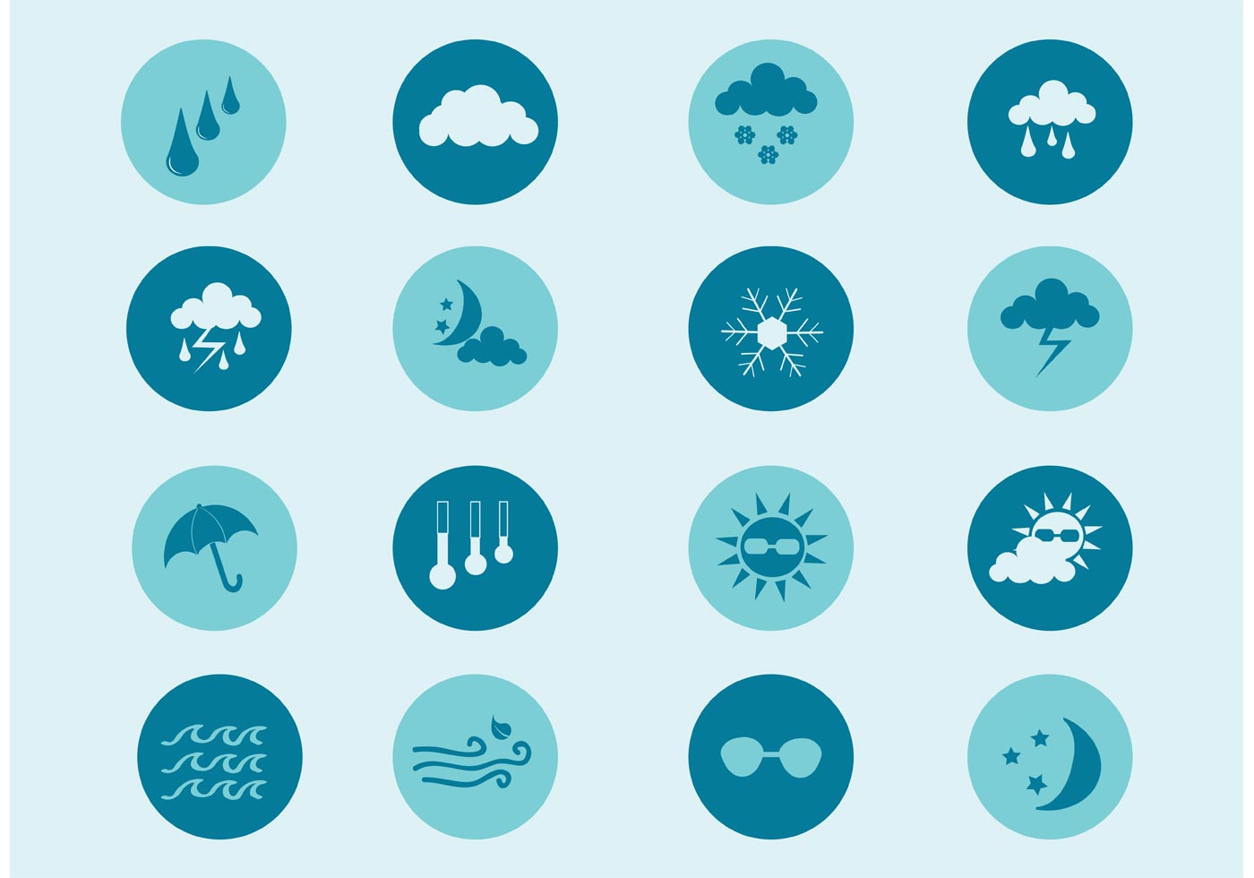 Download Free Vector Weather Icon Set - Download Free Vector Art, Stock Graphics & Images