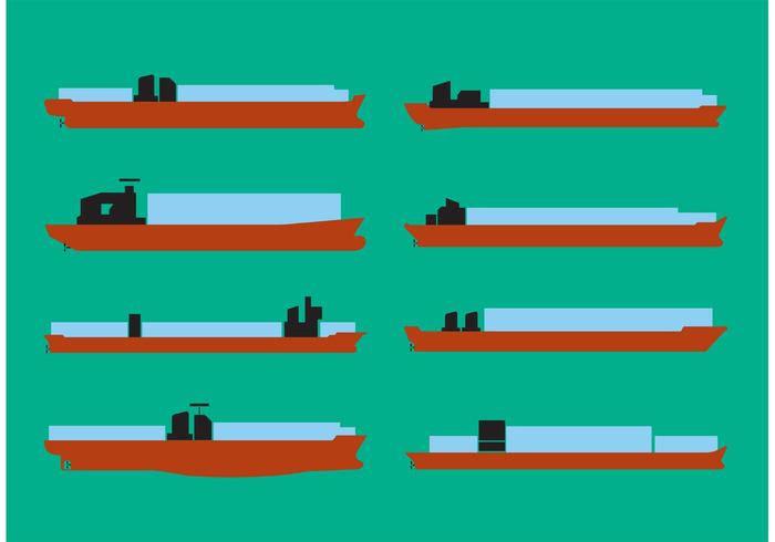 Container Ship Vector Set