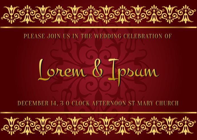 Indian Style Wedding Card vector