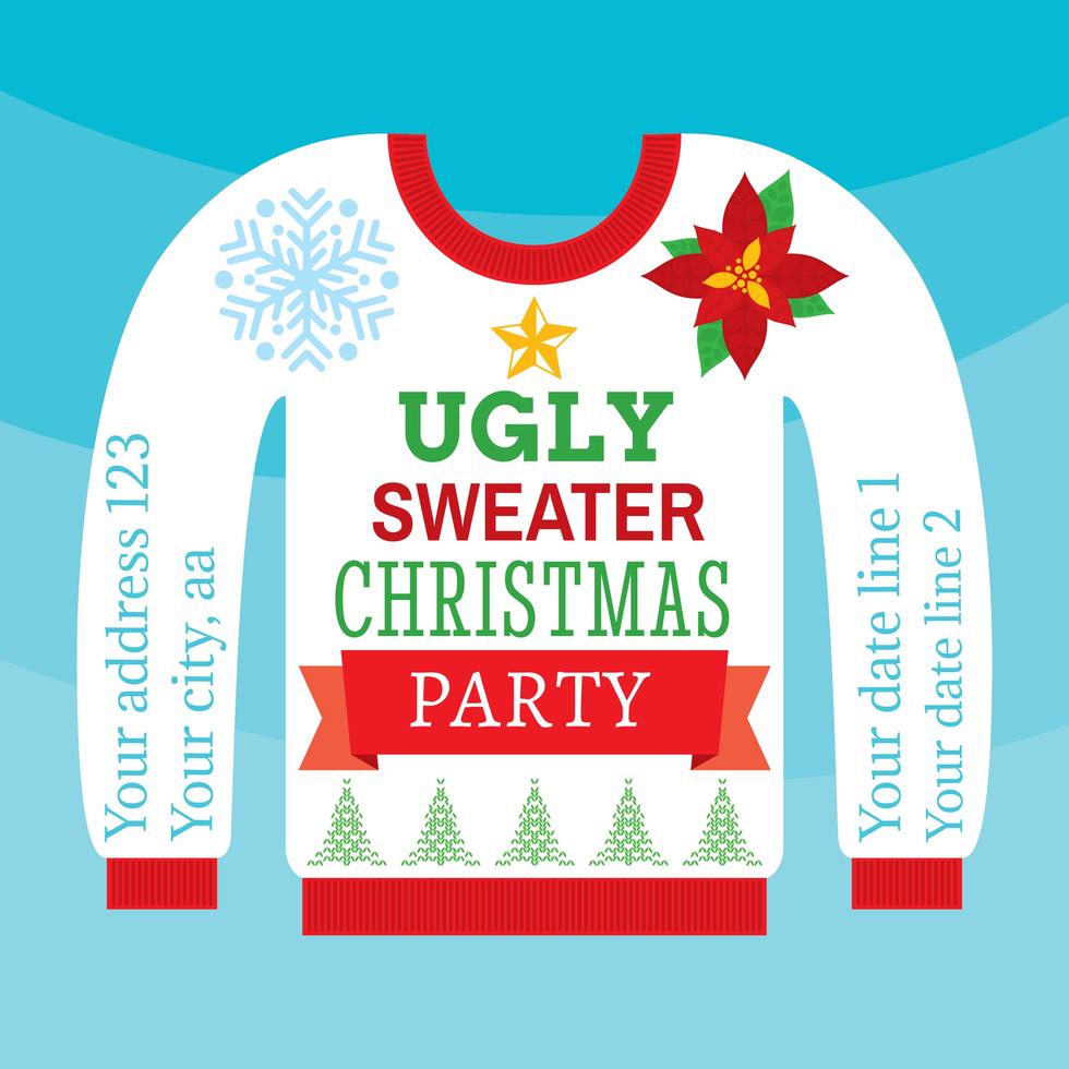 Ugly Christmas Sweater Card 83984 Vector Art at Vecteezy