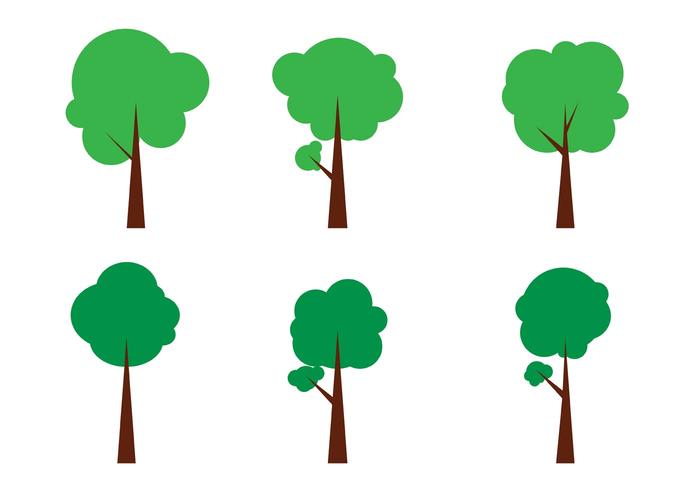 Iconos simples del árbol del vector