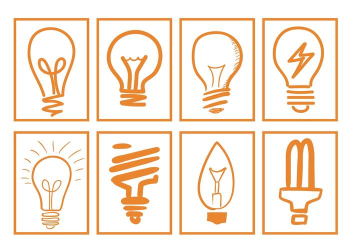 Hand Drawn Light Bulb Vectors 