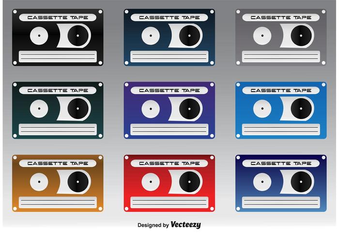 Cute Cassette Icons vector