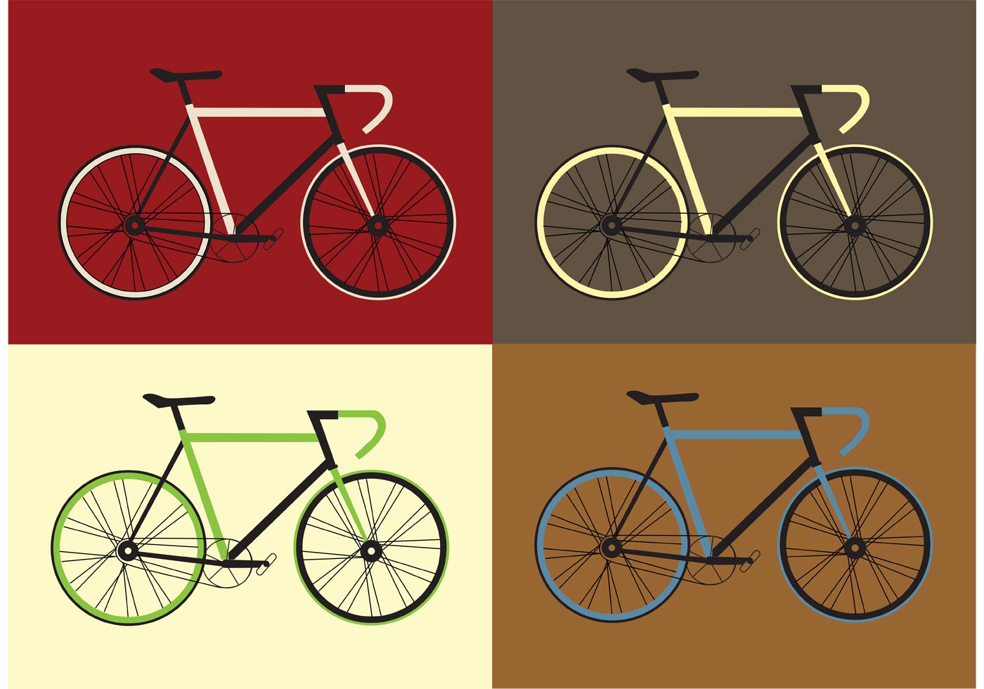 Download Free Vector Bicycle Vector Set - Download Free Vectors ...