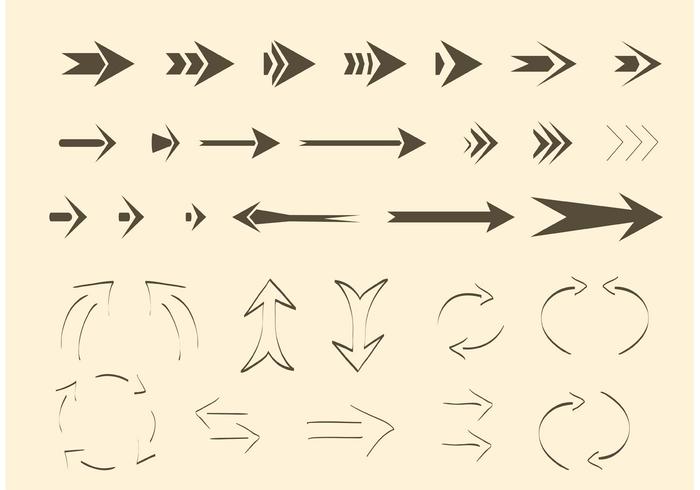 Flechas y líneas libres del vector