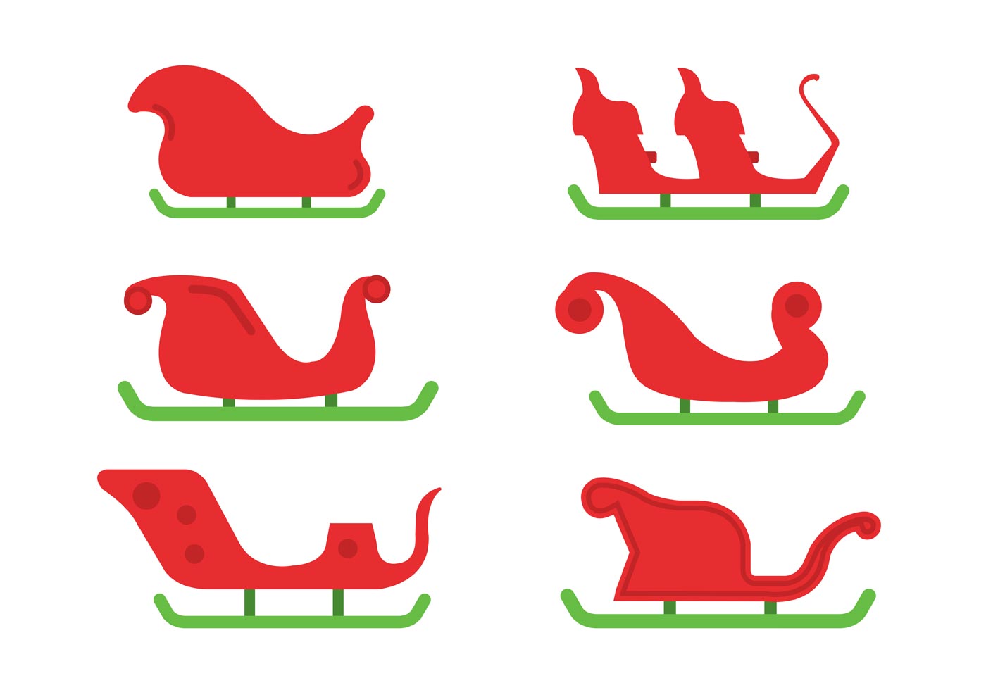 Santa's Sleigh Vector Set 84053 Vector Art at Vecteezy