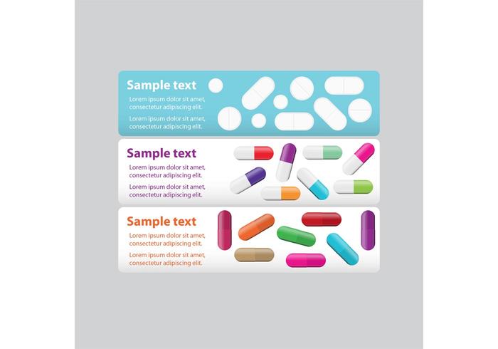 White Pills Banners vector