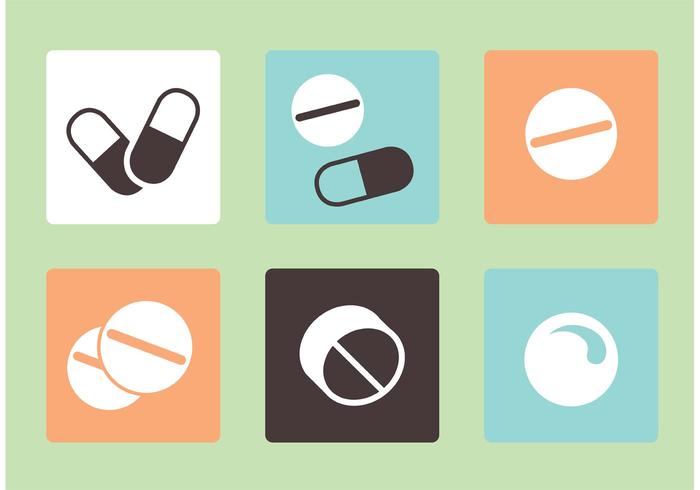 Vector White Pills Icons