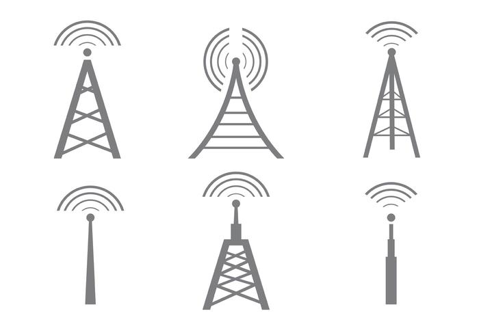 Iconos de la torre de la célula del vector