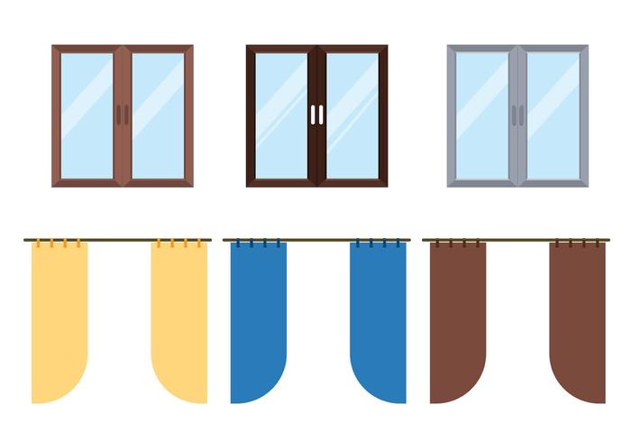 Window Curtain Vector Set
