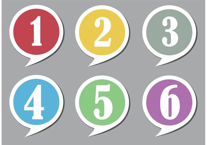 Numbered Speech Bubbles  vector