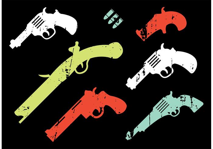 Collection of Vintage Gun Shapes vector