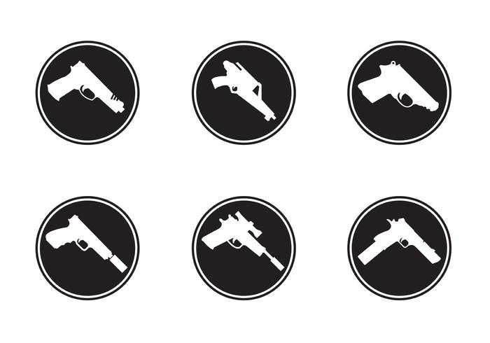 Gun Formas Iconos vector