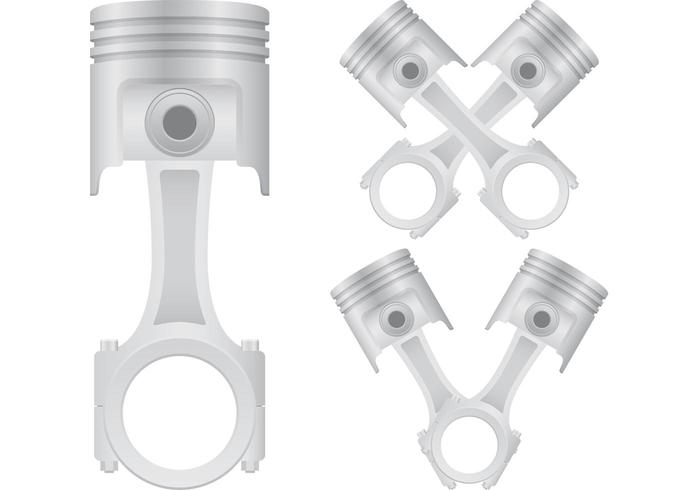 Silver Engine Piston Icons  vector