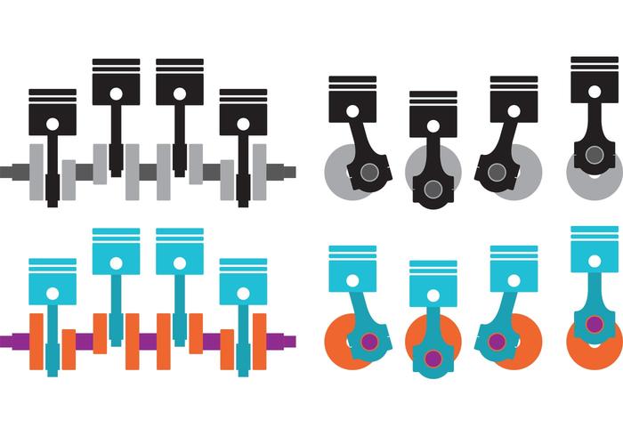 Vectores del motor del pistón de trabajo