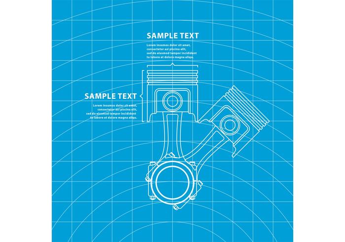 Piston Engine Blueprint vector