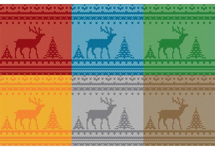 Christmas Reindeer Sweater Patterns  vector