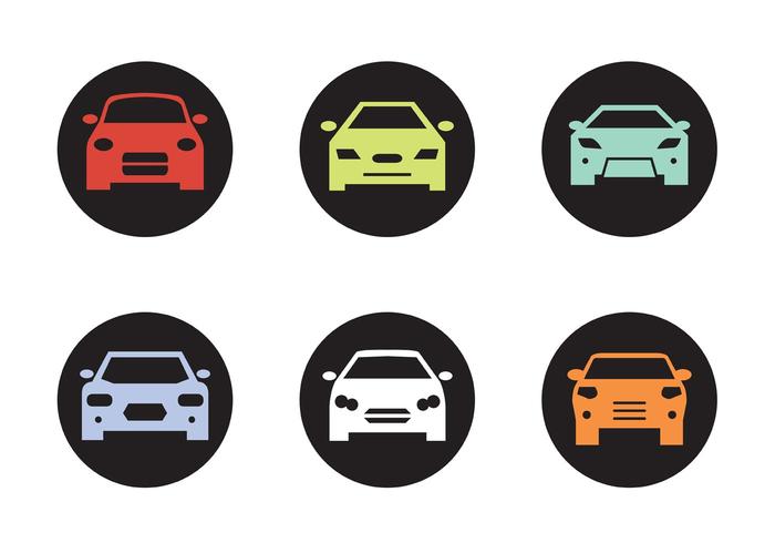 Black Car Front Silhouettes vector