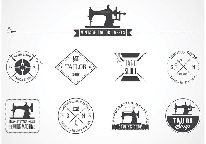 Vintage Tailor Vector Labels