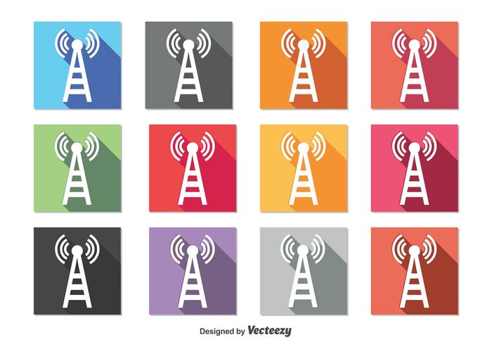 Cell Phone Tower Icons vector