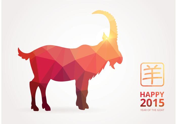 Free Vector Happy Chinese 2015 Polygonal Goat