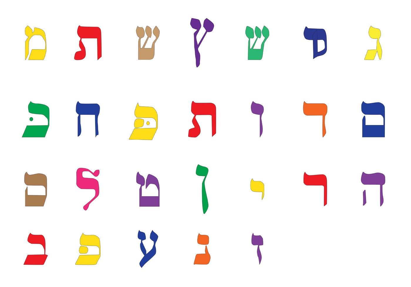 Download Bright Vector Hebrew Alphabet - Download Free Vectors ...