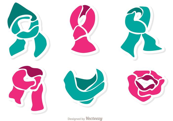 Set Of Neck Scarf Vector Pack 2