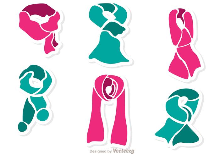 Set Of Neck Scarf Vector Pack 1